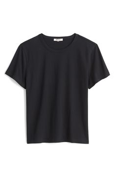 Crafted of 100% cotton jersey, this crewneck T-shirt was designed with a true classic fit. So easy and absolutely essential. 23 1/2" length (size medium) Crewneck Short sleeves 100% cotton Machine wash, tumble dry Imported Halloween Idea, Black Tee Shirt, Black Shirts Women, Style Essentials, Thrift Shop, My Fashion Style, Dream Apartment, Thrift Shopping, Office Style