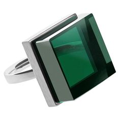 Sterling Silver Art Deco Ink Ring with Blue Quartz by Artist, Featured in Vogue | From a unique collection of vintage Fashion Rings at https://www.1stdibs.com/jewelry/rings/fashion-rings/. $968.06 $1,210.08 - 20% Off Modern Emerald Rings As A Gift, Modern White Gold Emerald Rings, Modern Formal Emerald Jewelry, Modern Polished Rings With May Birthstone, Modern Green Jewelry For Formal Occasions, Modern Green Emerald Ring For Formal Occasions, Modern Rings With May Birthstone Gemstone, Modern Formal Green Emerald Ring, Modern Emerald Ring Jewelry