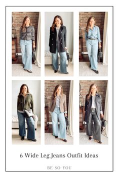 Learn how to pick wide leg jeans that work for your body type and that look great on! See 18 wide leg jeans outfit ideas with styling tips. Styles With Wide Leg Jeans, Wide Leg Jeans Outfit Fall, Outfits With Wide Leg Jeans, Wide Leg Jeans Outfit Ideas, Wide Jeans Outfit, How To Style Wide Leg Jeans, Style Wide Leg Jeans, Wide Leg Jeans Outfit