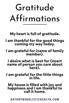 a poem written in black and white with the words'grateful affirmationss '