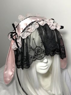 1 month hand-making time before shipment This handmade pink bunny headband is the perfect choice for any Lolita fashion, Dolly, or coquette outfit. Its delicate, soft pink color and bunny ears provide an adorable finishing touch. Gothic Princess, Corset Bra, Bunny Hat, Soft Pink Color, Brand Collaboration, Vintage Branding, Crop Top Sweater, Daily Dress, Fashion Accessories Jewelry