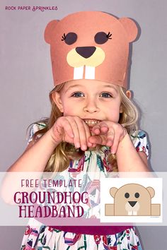 Groundhog Day Headband Free, Ground Hogs Day Crafts For Toddlers, Groundhog Headband, Ground Hogs Day Crafts For Kids, Group Halloween Costumes For 4, Ground Hog Day Crafts, Groundhog Craft, Elementary Crafts, February Preschool