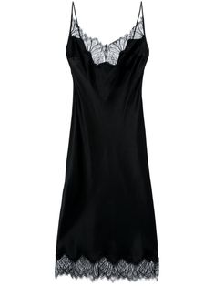 black satin finish lace trim adjustable spaghetti straps sleeveless sweetheart neck logo plaque to the rear unlined scallop hem mid-length Coperni Dress, Black Lace Cocktail Dress, Corset Midi Dress, Scallop Hem, Black Satin Dress, Midi Dress Black, Satin Midi Dress, Cocktail Dress Lace, Green Midi Dress