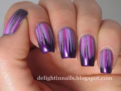 Waterfall Nails, Purple Ombre Nails, Violet Nails, Nail Hacks, Purple Nail Designs