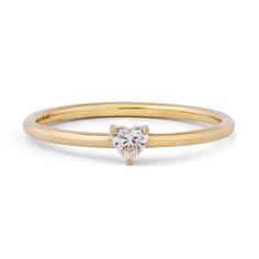 Add a glimmer of style to your look with our heart diamond stacking ring. The sparkling 3.1mm heart shaped diamond is set on a petite 14k gold band that makes this versatile design perfect for stacking with other VM pieces. Or is simply beautiful on its own. Latina Jewelry, Gold Promise Rings, Diamond Heart Ring, Diamond Stacking Rings, Detailed Jewelry, Heart Diamond, Rings Diamond, Promise Rings For Her, Heart Shaped Diamond