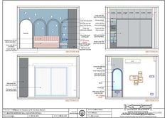 an architectural drawing shows the interior and bathroom areas