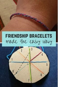 two pictures showing how to make bracelets with the words, friends bracelets made the easy