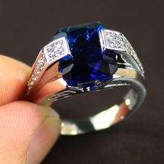 "Double Layer Cubic Crystal Royal Gem Blue Rings Foe Women, Pd667 Stone: Cubic Zircon Material: Silver Plated Brass Attractive Packaging Buy Any 2 Items For $25 (Make Bundle) 100% Brand New Thank You!" Bracelet Viking, Zircon Ring, Mua Sắm, Classic Jewelry, Fashion Ring, Blue Zircon, Classic Ring, Blue Rings, Stainless Steel Rings