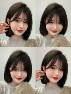 Short Hair Wolf Cut With Bangs, Korean Pony, Airy Bangs, Korean Bob, Lob With Bangs, 1920s Hair, Korean Short Hair, Bangs For Round Face, Short Bobs