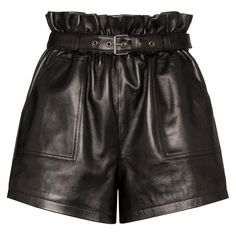 Saint Laurent Black High Waisted Belted Leather Shorts These black Saint Laurent high waist leather shorts feature an elasticated waistband, buckled belt, front pockets and smooth lining. An elevated, classic piece for your inner rockstar. Brand new with tags. Size: 36 (FR) Luxury Shorts With Belt Loops, Chic Workwear Shorts With Belt Detail, High-waisted Leather Shorts With Belt Loops, Leather High-waisted Shorts With Belt Loops, Belted Black Shorts, Black Leather High-waisted Shorts, Black Belted Shorts, Black High-waisted Belted Shorts, Black Belted High-waisted Shorts