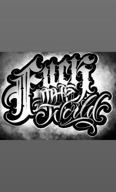 some type of lettering that is black and white