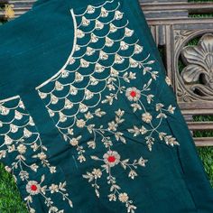 Hand Embroidered Pure Raw Silk Teal Blue Blouse Fabric - Khinkhwab Teal Blue Blouse, Banarasi Fabric, Beautiful Fabrics, Embroidery Fabric, Blouse Fabric, Raw Silk, Blue Blouse, Teal Blue, Beautiful Fabric