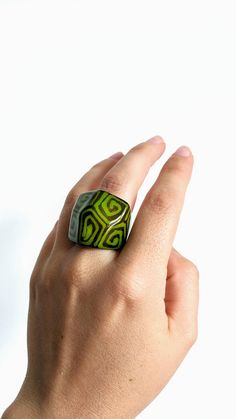 Nature ring. Chunky boho ring. exclusive ring. One of a kind. | Etsy Green Enamel Open Ring, Green Adjustable Enamel Ring As A Gift, Adjustable Green Enamel Ring As Gift, Adjustable Green Enamel Ring Gift, Unique Green Resin Ring, Unique Green Resin Rings, Unique Resin Rings For Gifts, Handmade Resin Rings As A Gift, Artistic Green Ring Jewelry