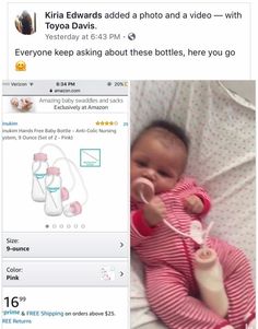 an image of a baby on twitter with the caption'everyone asking about these bottles, here you go '