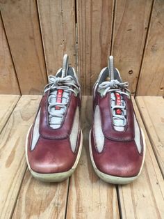 PRADA America's cup Low top Red / Gray Women's leather sneakers sz 4.5 us 7.5 | eBay America's Cup, Americas Cup, Grey Women, Leather Sneakers, Low Top, Leather Women, Athletic Shoes, Prada, Women Shoes