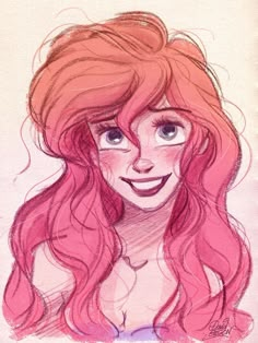 a drawing of ariel from the little mermaid