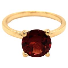 Round Shape Garnet Gemstone beautifully crafted in a Ring. A fiery Red Color January Birthstone. For a special occasion like Engagement or Proposal or may be as a gift for a special person. Primary Stone Size - 8x8mm Yellow Gold Round Garnet Jewelry, Yellow Gold Garnet Jewelry With Round Cut, 14k Gold Rings With Red Cabochon, Gold Garnet Rings With Cabochon, Red Garnet Oval Cabochon Ring, Ring Ring, Vintage Style Rings, Fiery Red, Garnet Gemstone