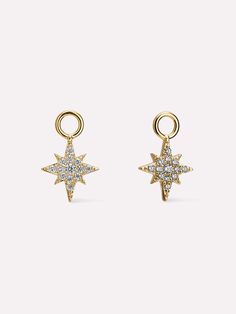 Shine bright with these Star Charms, designed to give your earrings that celestial touch. Crafted with care, these charms can be easily attached to any hoop or stud, adding a sparkling detail to your ensemble. Ethically made and eternally stylish. Earring Charms, Gold Earring, Letter Necklace, Online Jewelry Store, Star Charms, Free Bag, Shine Bright, Charm Earrings, Jewelry Store