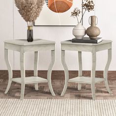 Elevate your living room or home décor with this wonderful End Table (Set of 2) — a stylish and functional addition to any space. Featuring an elegant design with unique curved legs, these versatile side tables are perfect for placement beside your sofa, armchair, or as accent pieces throughout your home. Their classic aesthetic blends seamlessly with modern, traditional, or farmhouse-inspired interiors. Each end table includes a lower storage shelf, ideal for showcasing books, plants, or decorative accents, while keeping your essentials within easy reach. Whether styled as a matching set of living room side tables or used individually as small accent tables, we set to bring both charm and practicality to your space. Winston Porter Color: White | Winston Porter Shalene Wooden End Table 22. Wooden End Table, 2 Nightstands, Small Accent Tables, End Table Set, Nightstand Set, Nightstand Set Of 2, End Table Sets, Classic Aesthetic, Acme Furniture