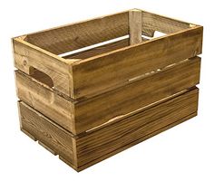 a wooden crate is shown with the lid open