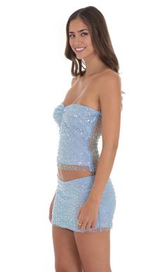 Sequin Beaded Two Piece Homecoming Dress – Koutun Dress Sleeveless Sequin Dress With Rhinestones For Homecoming, Fitted Sequin Dress With Rhinestones And Sweetheart Neckline, Sleeveless Beaded Homecoming Dress, Beaded Sleeveless Sequin Dress For Prom, Sleeveless Beaded Sequin Dress For Prom, Embellished Sequin Dress For Homecoming, Fitted Embellished Sequin Dress For Banquet, Embellished Fitted Sequin Dress For Banquet, Fitted Embellished Mini Dress For Banquet