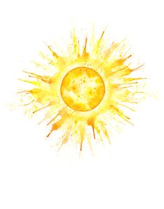 an orange and yellow sun on a white background