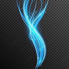 an abstract blue light effect on a dark background with transparent lines and sparkles in the center