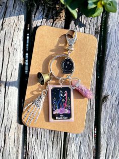 a keychain that has some charms on it