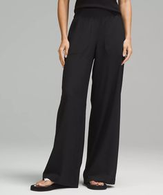 Swift Wide-Leg Mid-Rise Pant *Full Length | Women's Pants | lululemon Lululemon Educator, Educator Outfits, Jumper Short, Teacher Clothes, Leg Pants Outfit, Modest Style, Dream Closets, Michelle Yeoh, Black Wide Leg Pants