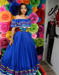 Mexican Dark Blue Dress With Top Handmade Beautiful Style - Etsy Jalisco Dress, Mexican Skirts, Mexican Style Dresses, Womans Dress, Mexican Boho, Frida Kahlo Style, Mexican Embroidered Dress, Dresses By Style, Dresses For Women Over 50