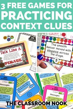 three free games for practicing the text clues