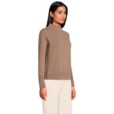 Add a luxe look to your casual wardrobe with this women's Lands' End cashmere funnel neck sweater. Click on this WOMEN'S GUIDE to find the perfect fit and more! Add a luxe look to your casual wardrobe with this women's Lands' End cashmere funnel neck sweater. Click on this WOMEN'S GUIDE to find the perfect fit and more! FEATURES Inner Mongolian 2-ply cashmere feels softer over time Straight hem Ribbed cuffs Long sleeves Funnel neckFIT & SIZING Straight fit 23-in. length from shoulder to hemFABRI