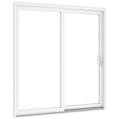 an open sliding glass door on a white background