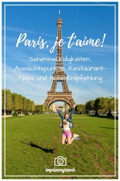 a woman posing in front of the eiffel tower with text overlay that reads paris, france