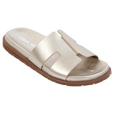 Urban Sport Hanley Flat Footbed Sandal The Urban Sport Hanley Flat Footbed Sandals combine comfort and style, making them perfect for both casual and dressed-up occasions. You can wear them indoors or outdoors, and they’re versatile enough to pair with various outfits. Gold Footbed Sandals For Beach In Spring, Comfortable Gold Sandals For Summer, Casual Gold Footbed Sandals With Removable Insole, Casual Gold Footbed Sandals For Beach, Gold Slide Footbed Sandals For Beach, Gold Flat Footbed Sandals For Summer, Gold Open Toe Footbed Sandals For Spring, Comfortable Gold Open Toe Sandals, Spring Gold Open Toe Footbed Sandals