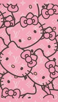 an image of hello kitty on pink background