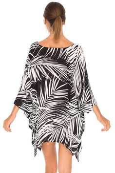 Having a stylish beach cover up is a must! The beautifully printed tunic beach coverup creates a vibrant look. Easy to pull on and easy to pack. Making clothes for the traveling woman. Boho design Lightweight beach dress Semi-Sheer Hand wash in cold water, hang to dry Upf 50+ Beach Tops, Beachwear Tops With Upf 50+ For Beach, Beachwear Tops With Upf 50+ Protection, Beachwear Tops With Upf 50+ For Vacation, Oversized Beachy Cover-up For Vacation, Upf 50+ Tops For Beach Vacation, Beachy Tops With Upf 50+ For Vacation, Flowy Short Sleeve Vacation Cover-up, Vacation Tops Upf 50+ For Beach Season