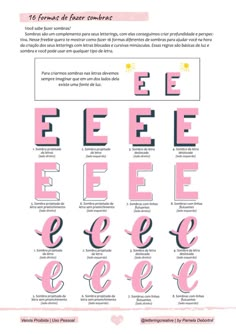 the different types of letters that can be used to spell out what is in each letter