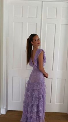 Lilac Lace Long prom dress Evening Gown Party Dress 2013 Clothes Aesthetic, Prom Dresses 2023 Flowy, Recital Dress Voice, Tired Prom Dress, Prom Dresses For Tall Women, Prom Dresses Taylor Swift Inspired, Summer Prom Dresses Long, Revolve Prom Dresses, Dress With Cover Up Formal