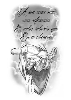 a drawing of a hand holding an open book with the words in spanish above it