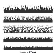 grass silhouettes on white background