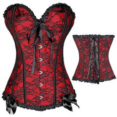 Women Boned Waist Cincher Shaper Training Overbust Lace Up Corset Bustier Top Gothic Bedding, Steampunk Corset Dress, Steampunk Outfits, Corset Steampunk, Corset Underbust, Mode Steampunk, Cincher Corset, Skirt And Top Dress, Floral Bustier