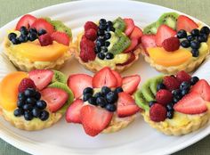 small fruit tarts on a white plate