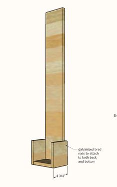 a tall wooden object is shown with measurements for the bottom and bottom section, including the base