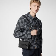 LOUIS VUITTON® - Steamer Wearable Wallet - Black Black Leather Wallet On Chain For Business, Modern Black Wallet On Chain For Business, Black Rectangular Business Wallet On Chain, Modern Black Wallet On Chain For Formal Occasions, Formal Black Wallet On Chain With Removable Pouch, Modern Black Business Wallet On Chain, Designer Black Leather Wallet On Chain, Black Leather Wallet On Chain With Removable Pouch, Modern Black Wallet On Chain For Everyday Use