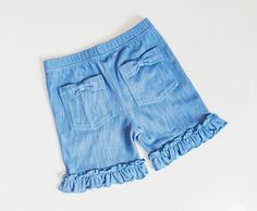 Jeaneology Denim Ruffle Shorties – Matilda Jane Clothing Matilda Jane Clothing, Jane Clothing, School Dresses, Twirl Dress, Emerald Isle, Easter Dress, Matilda Jane, Swim Bottoms, Christmas Dress