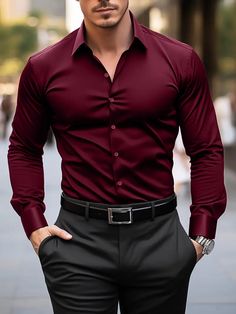 Maroon Polo Outfit Men, Mens Smart Outfits, Sports Coat And Jeans, Dress Shirt Outfit, Formal Shirt Design, Body Standards, Polo Outfit Men, Mens Dress Shoes Guide, Interchangeable Wardrobe