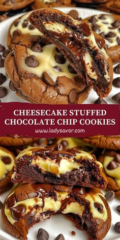 Indulgent, chewy, and filled with a creamy surprise, these Cheesecake Stuffed Chocolate Chip Cookies are everything you love about cookies with a decadent twist! Perfect for satisfying those sweet cravings or impressing guests with a unique treat.