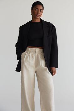 Elevate your summer style with these stylish linen trousers. Designed with elegance in mind, our tailored pants feature a high waist with an elasticated back, a straight leg, side pockets, and belt loops. Perfect for any occasion, these timeless pants are a must-have for every wardrobe. Wide Leg Linen Pants, Lace Dress Long, Strapless Tops, Long Sleeve Lace Dress, Metallic Dress, Linen Trousers, Menswear Inspired, Tailored Pants, Latest Outfits