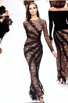 Bill blass fall 95 lace dress Virgo Mars, Brandi Quinones, Nineties Fashion, Runway Fashion Couture, Glamour Dress, Bill Blass, 1990's Fashion